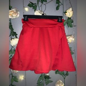 Red tennis skirt